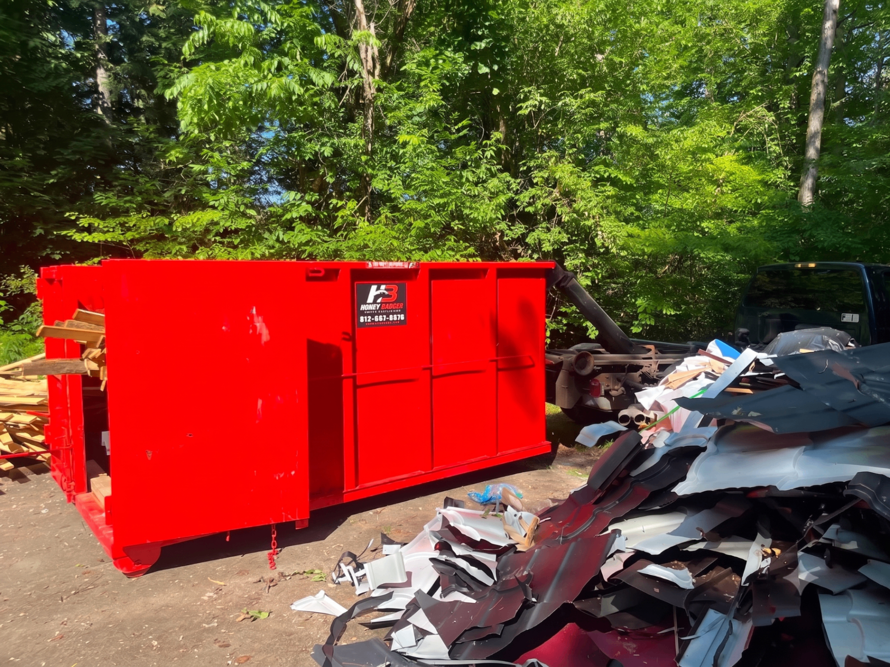 14 yard Honey Badger dumpster on a job site — serving Rockland, Ontario